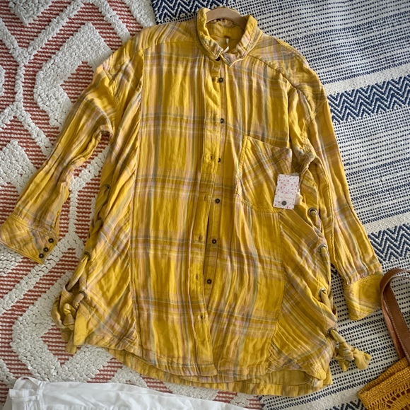 Free People • Plaid Tie Side Top - Picture 3 of 8